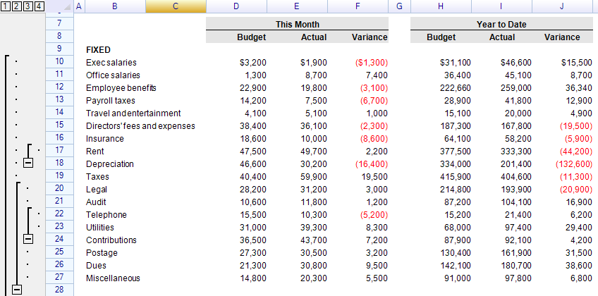 ReoGrid Outline Sample